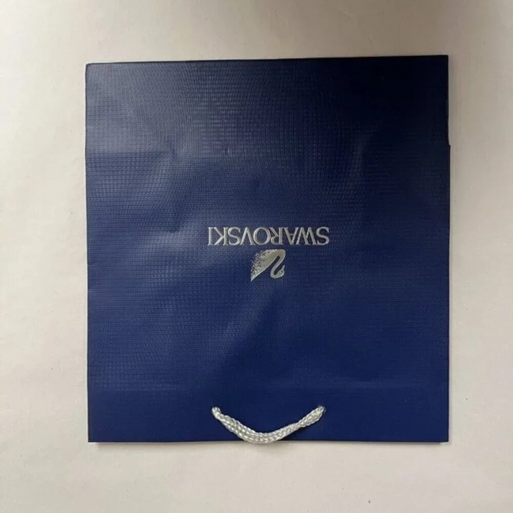 Authentic Swarovski Empty Shopping Paper Gift Bags 9.5 X 9 X 4.5” Set Of 2